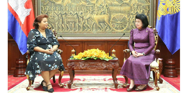 លោកជំទាវ កិត្តិសង្គហបណ្ឌិត ឃួន សុដារី អនុញ្ញាតឲ្យឯកអគ្គរដ្ឋទូតថ្មី ប្រទេសគុយបា ចូលជួបសម្តែងការគួរសម