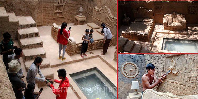 ចម្លាក់ជាបន្ទប់គេង មានគ្រែ មានតុកៅអី ដោយការជីកដីនៅព្រៃសហគមន៍គោកតឹង ក្នុងស្រុកសូទ្រនិគម កំពុងទទួលបានការចាប់អារម្មណ៍ជាខ្លាំងពីសំណាក់ប្រជាពលរដ្ឋដែលរស់នៅភូមិក្បែរៗនោះ