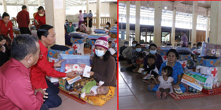 ប្រជាពលរដ្ឋរងគ្រោះដោយទឹកជំនន់ ៣០គ្រួសារក្នុងស្រុកបន្ទាយស្រី ទទួលអំណោយពី កាកបាទក្រហមកម្ពុជា