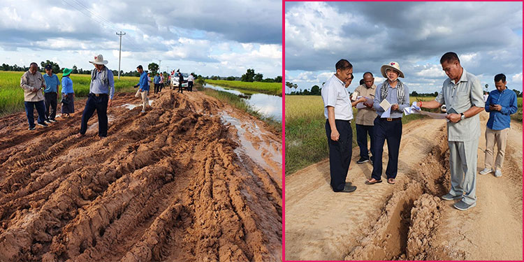 ក្រុមការងារក្រសួងអភិវឌ្ឍន៍ជនបទ បន្ដចុះពិនិត្យស្ថានភាពផ្លូវដែលរងការប៉ះពាល់ដោយសារទឹកជំនន់នៅសៀមរាប