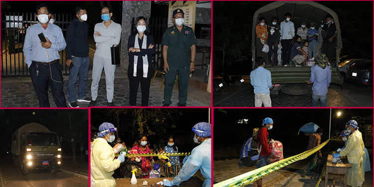 ប្រជាពលករកម្ពុជា វិលត្រឡប់មកពីប្រទេសថៃ១៤៤នាក់ មកដល់មណ្ឌលចត្តាឡីស័កខេត្តសៀមរាប!