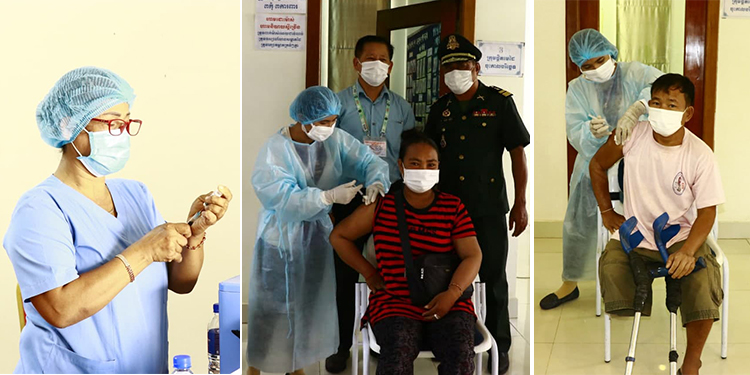 បងប្អូនអតីតយុទ្ធជនក្នុងខេត្តសៀមរាប បានទទួលការចាក់វ៉ាក់សាំងការពារជំងឺកូវីដ-១៩ ដូសទី៣ ឬដូសជម្រុញ
