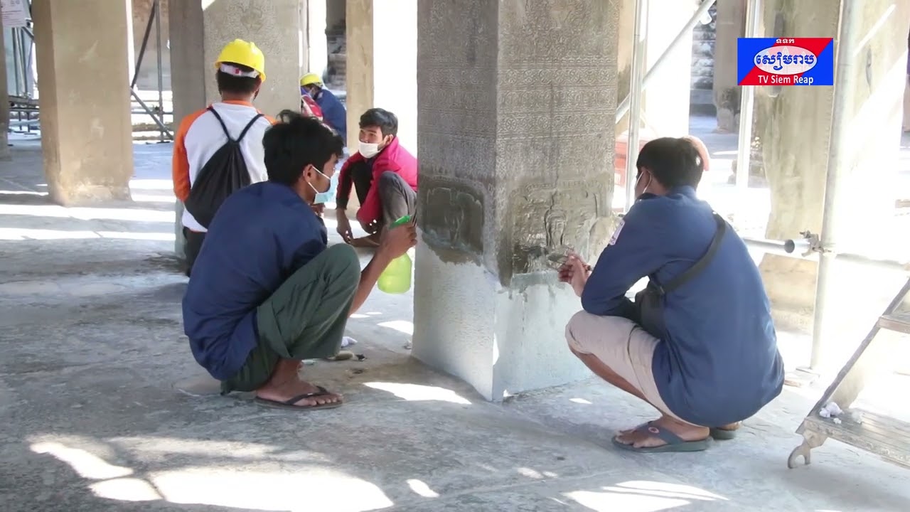 អាជ្ញាធរជាតិអប្សរានឹងបញ្ចប់ការជួសជុលសសរចំនួន២៣ នៅថែវព្រះពាន់នៃប្រាសាទអង្គរវត្ត នាដំណាច់ឆ្នាំ២០២១