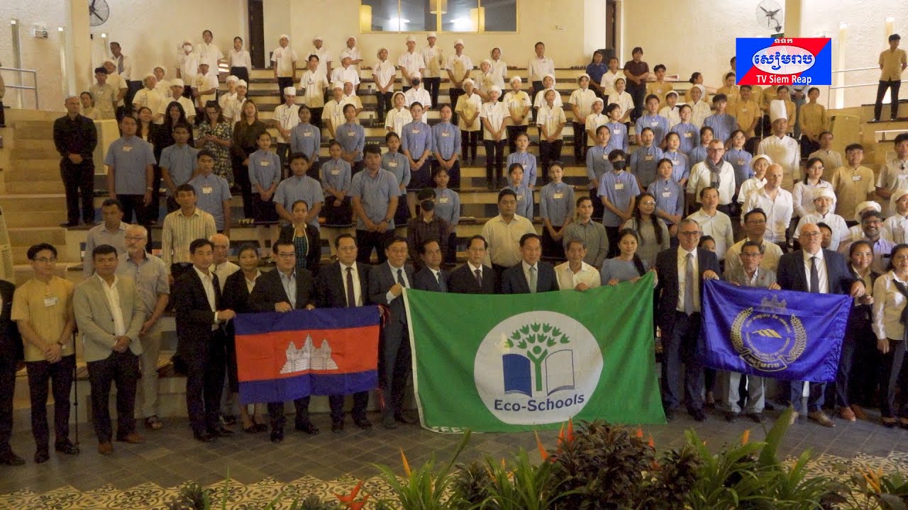 សាលាសណ្ឋាគារ និងទេសចរណ៍ ប៉ូលឌុលប៊្រូល ក្រុងសៀមរាប ទទួលបានជ័យលាភីទង់បៃតង តាមរយៈការមិនប្រើប្រាស់សម្ភារៈប្លាស្ទីក ពីមូលនិធិសម្រាប់ការអប់រំបរិស្ថាន (FEE)